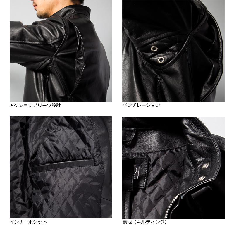 Horn Works 本革 シングルライダースジャケット メンズ ホーンワークス