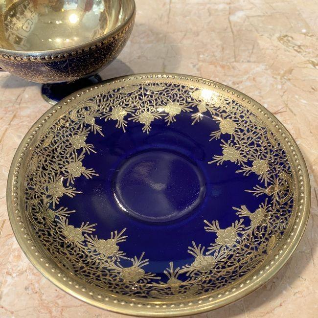 ノリタケ オールドジャパン コバルト 金盛藍線帯華装飾紋 カップ