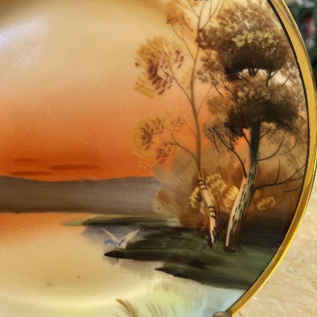 ノリタケ オールドノリタケ 風景画 プレート ハンドペイント