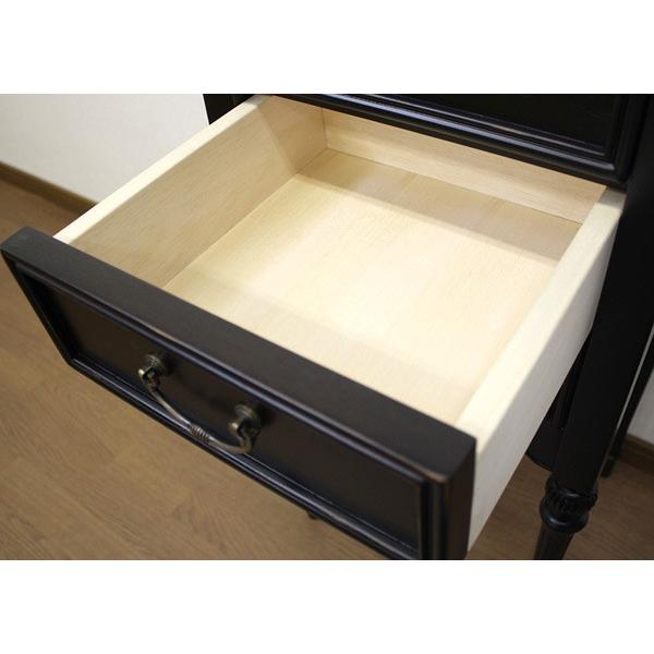 電話台 コンソール 引出し付 アンティーク調 ノワール 幅40cm （ 開梱