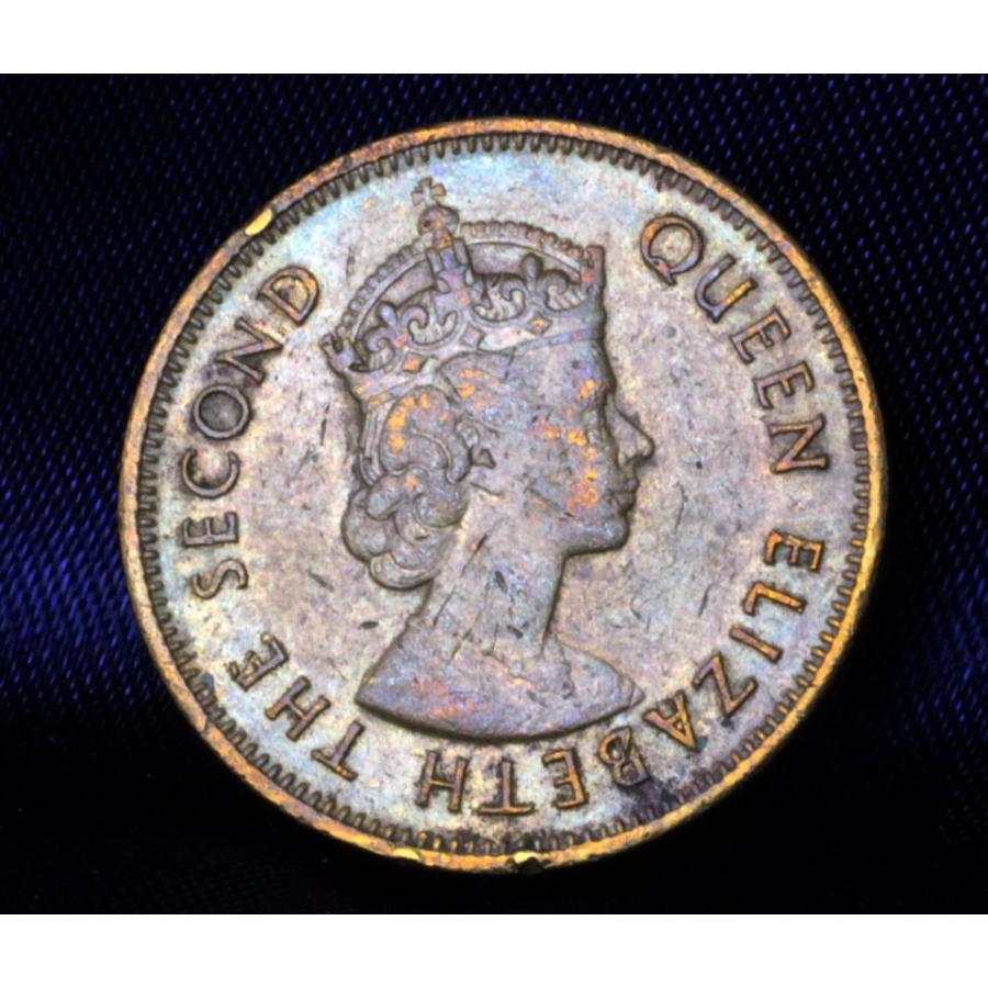 香港 エリザベス女王 10セント 1975年銘 硬貨 コイン グリーントーン
