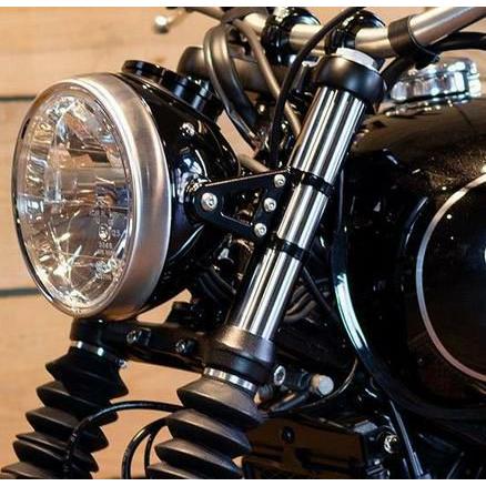 ロイヤルエンフィールド ヘッドライトブラケット 60mm ブラック BAAK
