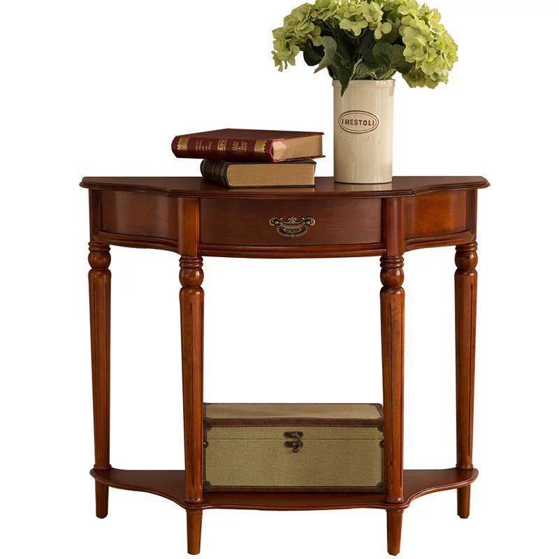 神戸洋家具/伊藤家具 電話台 FAX台 オーク無垢材 花図柄刺繍 神戸 象嵌