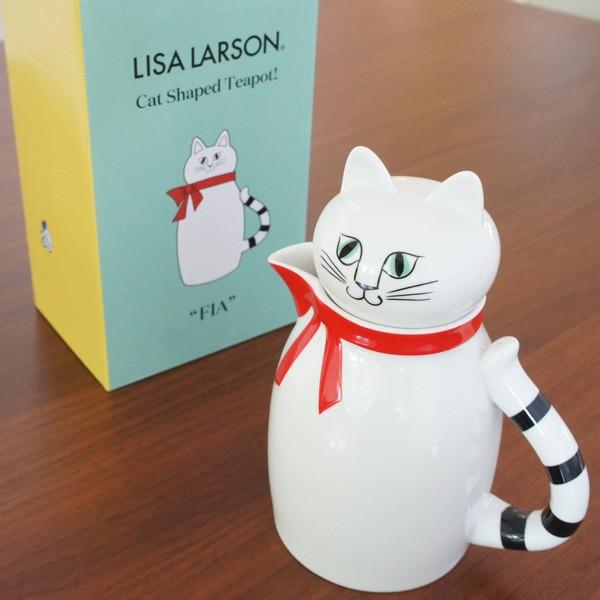 Lisa Larson（リサラーソン） 磁器製のCatティーポット しろねこのFIA