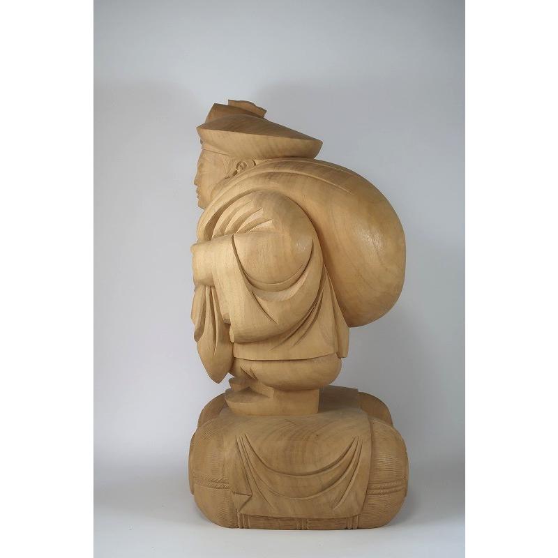 木彫り「大黒天」(66cm) 仏像 置 物開運 風水 魔除け : 森彫刻所