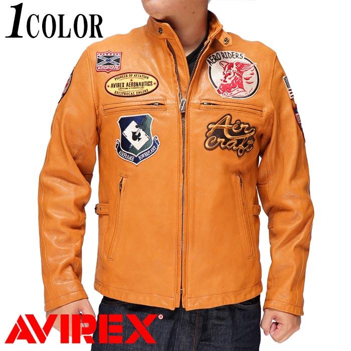 AVIREX（アヴィレックス） レザー ジャケット パッチド ライダース