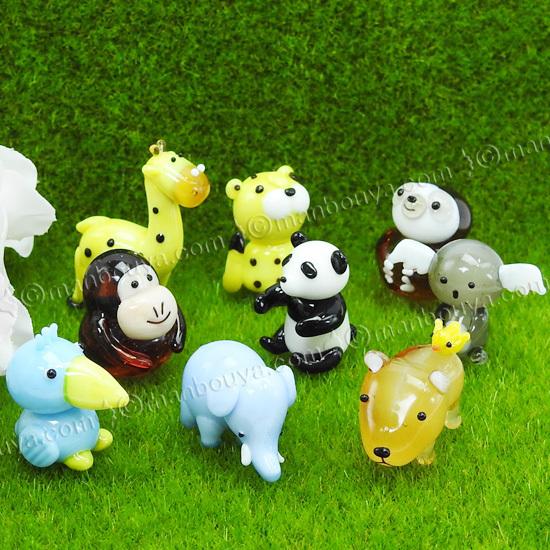 動物園 おみやげ ハシビロコウ グッズ ガラス細工 ミニチュア 置物