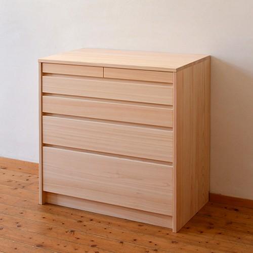 オーダー チェスト ひのき 無垢 5段 タンス 国産 ヒノキ無垢材 オイル