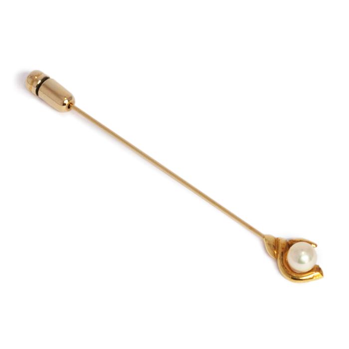 アクセサリー アコヤパール K18刻印 ピン ブローチ 2g アクセサリー