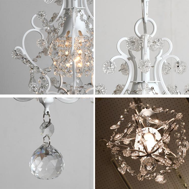 シャンデリア 1灯 照明 おしゃれ LED対応 プチシャンデリア ペンダント