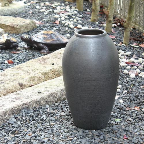 ポイント3倍]信楽焼 大きな 花瓶 黒 窯変 斑点 12号 おしゃれ 大壺