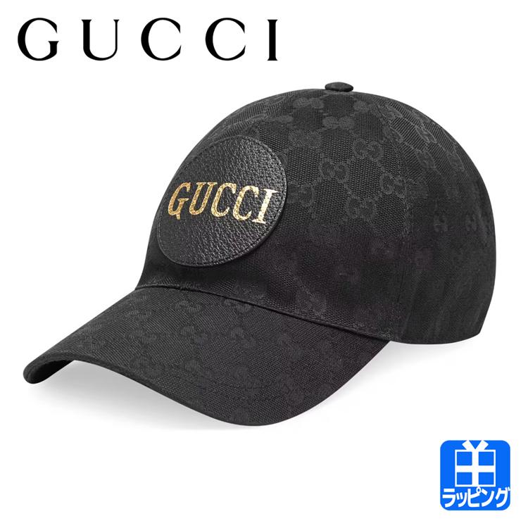 GUCCI ベースボールキャップGG柄レザーロゴワッペンsizeL
