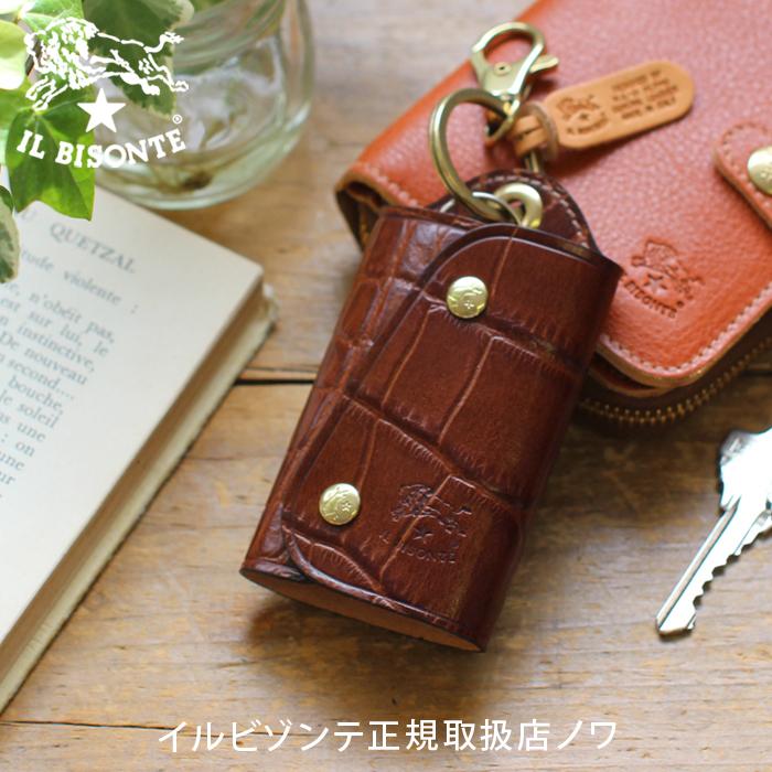 IL BISONTE（イルビゾンテ） キーケース クロコエンボスドレザー