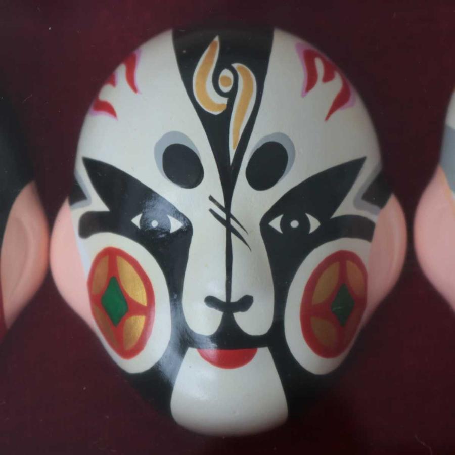 天津泥人形彩塑 工作室経営部 中国 泥人形 福禄寿喜 お面 4種 額入り