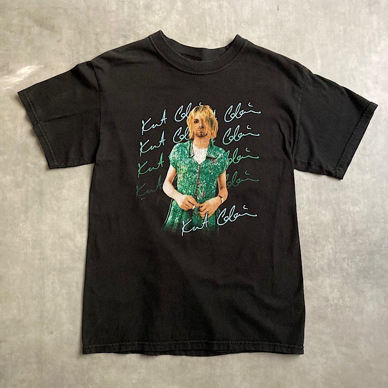 00'S NIRVANA Kurt Cobain Dress T-Shirts Made in Mexico BLACK/M