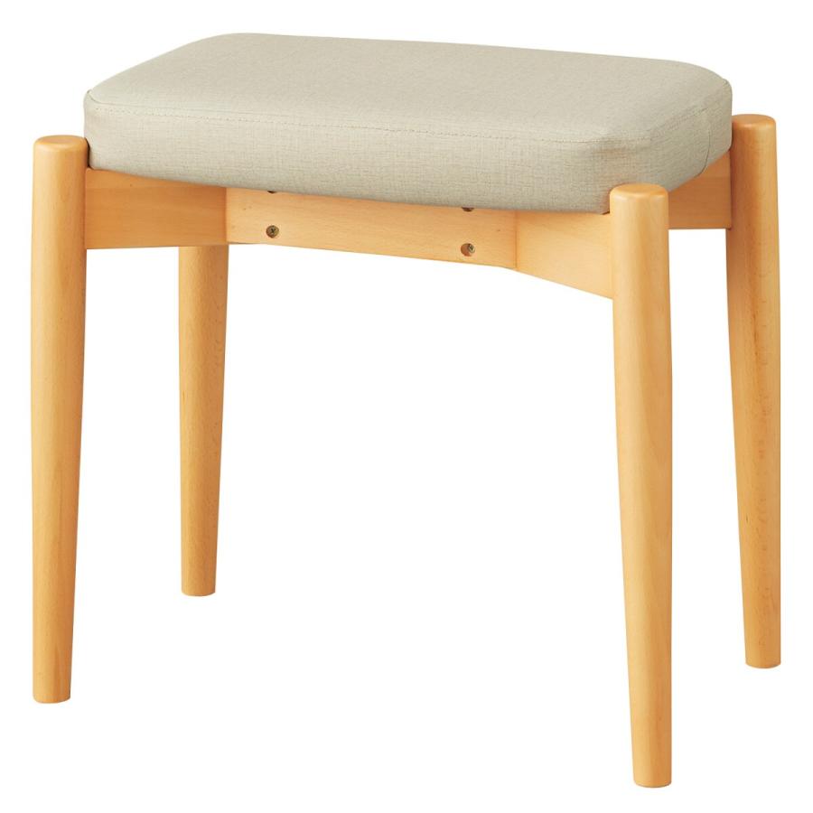 ヒモラ黒レザーオットマン 曲線木製脚