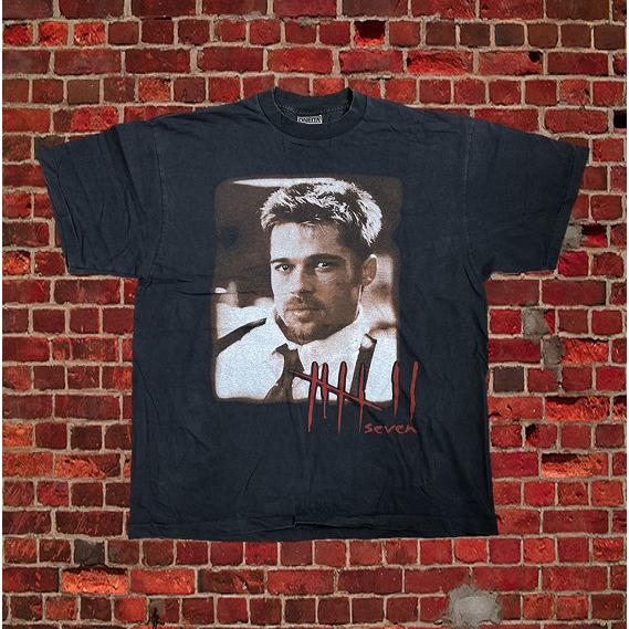 Seven / セブン Tシャツ 映画Tシャツ ブラッド・ピット 半袖 黒