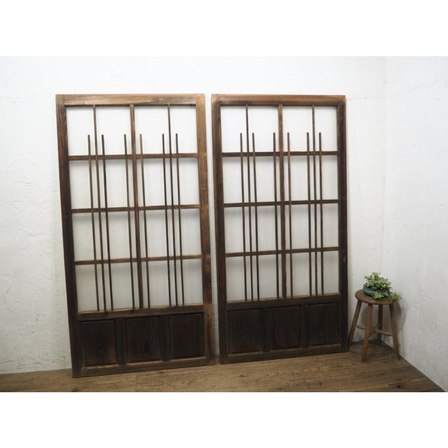 タY0513◇【H176cm×W90,5cm】×2枚◇アンティーク◇格子デザインの古い