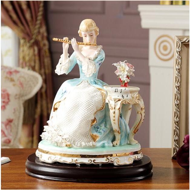 陶器 置物 西洋陶器 北欧磁器 陶器製人形 お姫様 陶器人形 陶器置物