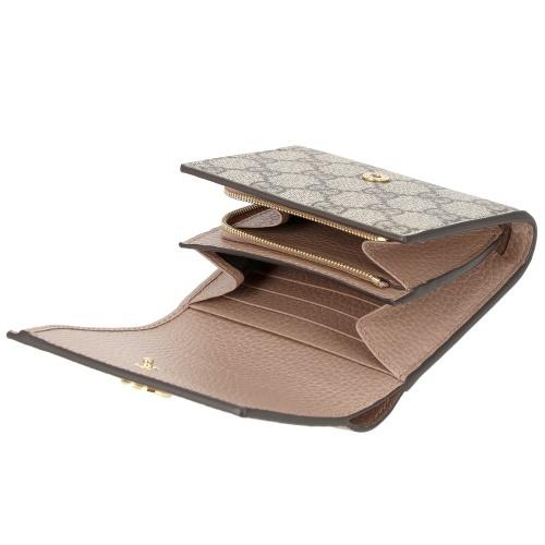 GUCCI（グッチ） 二つ折り財布 レディース GGマーモント ピンク 598587