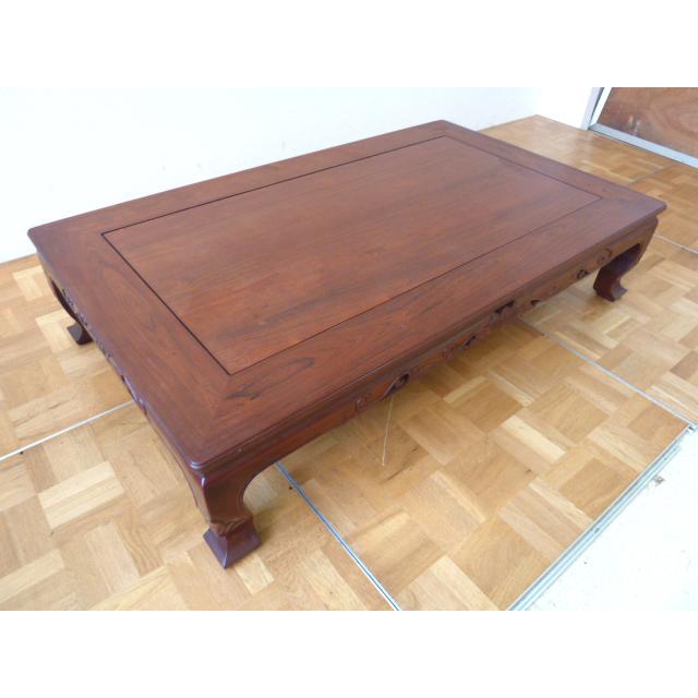 中古】座卓 杉本作 W1510×D910×H340mm 透かし彫り 机 座敷 和風 和室