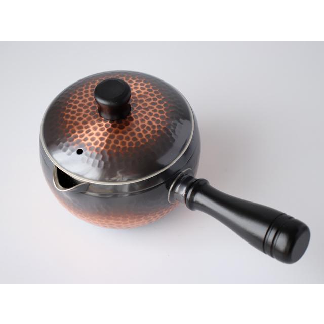 新光金属 新光堂 鎚目 つちめ 急須 （横手 ）銅 （ 赤銅 / 紫被