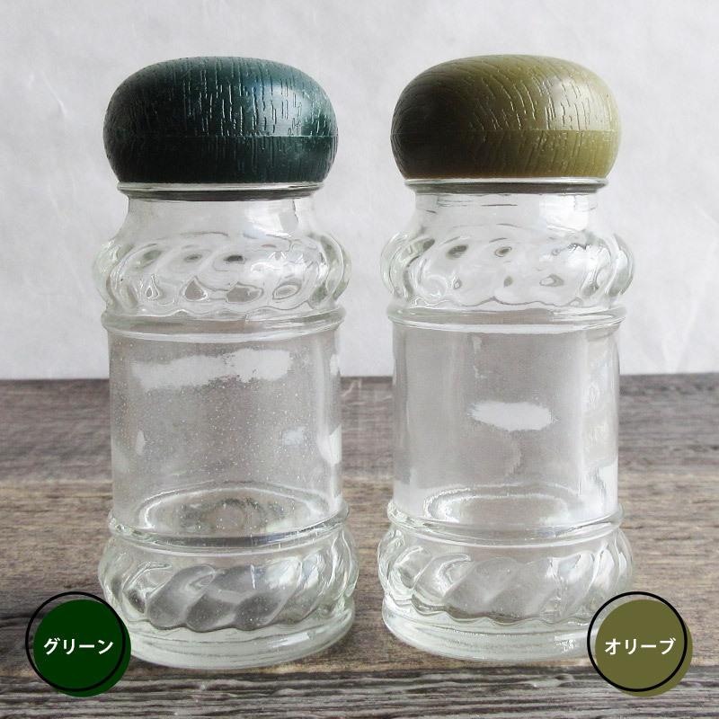 調味料入れ 醤油差し ガラス製 塩 胡椒 台湾製 木目調の蓋 ソース 卓上