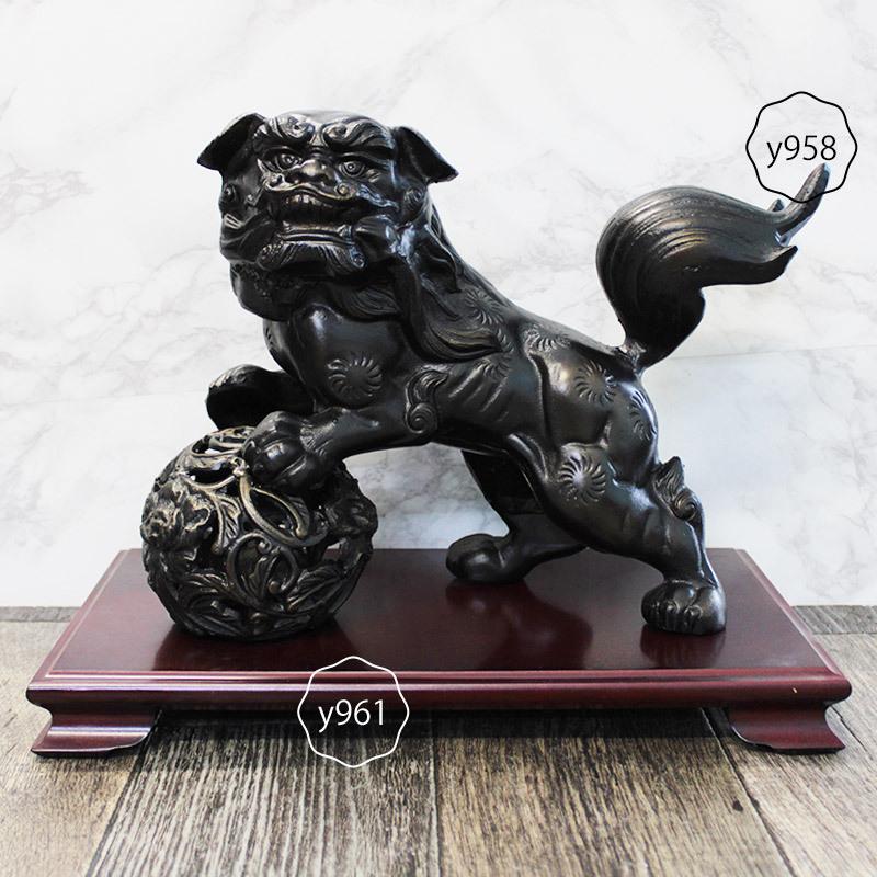 完売】玉獅子 置物 / 鉄製 和風置物 獅子 悪霊退散 縁起物 神社仏閣 魔