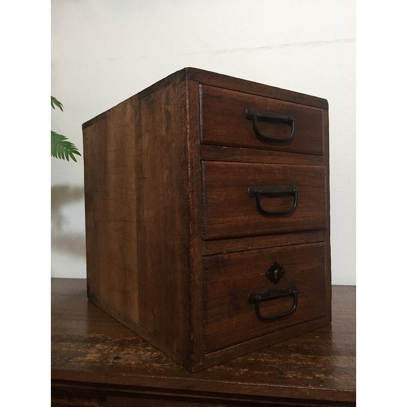 昭和 レトロ アンティーク 木製小引出 小物入 鍵付 : SK STORE - 通販
