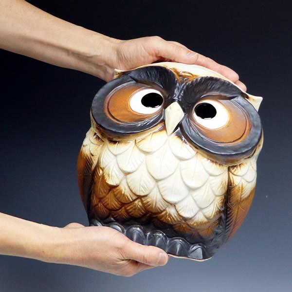 信楽焼 ふくろう 陶器 フクロウ 梟 置物 かわいい しがらき ギフト