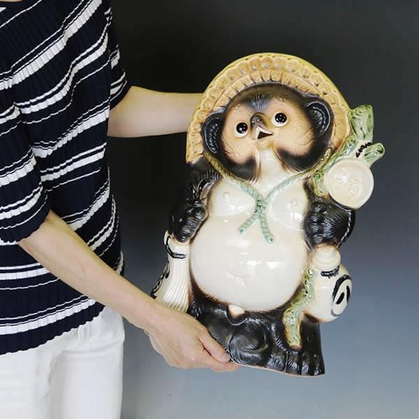 信楽焼 13号福ひねり狸 たぬき タヌキ 開運 縁起物 可愛い 陶器 商売