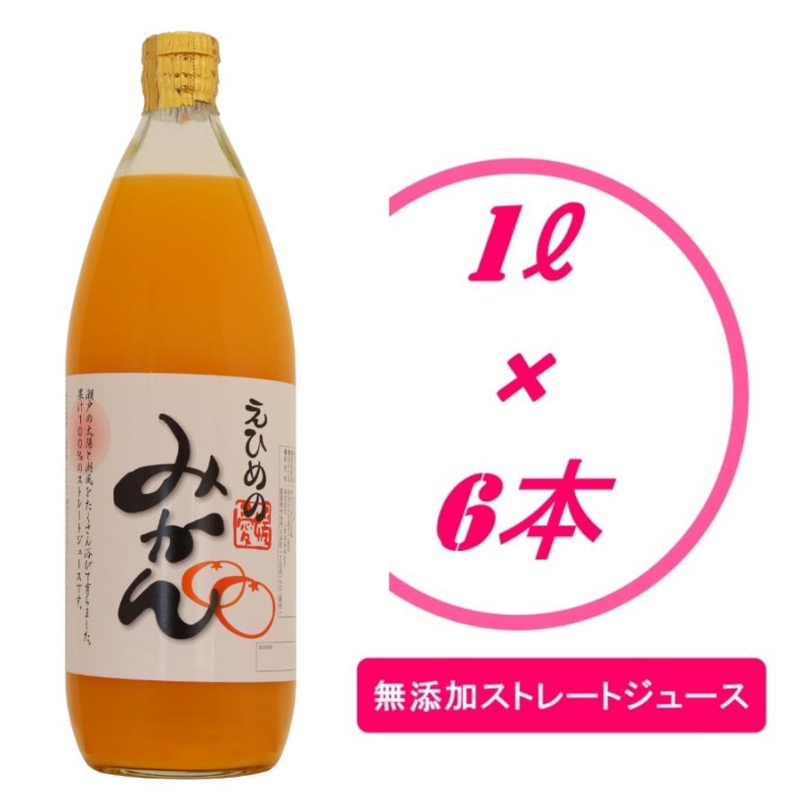 愛媛 温州みかん ストレートジュース 1000ml 6本入り 無添加 果汁100