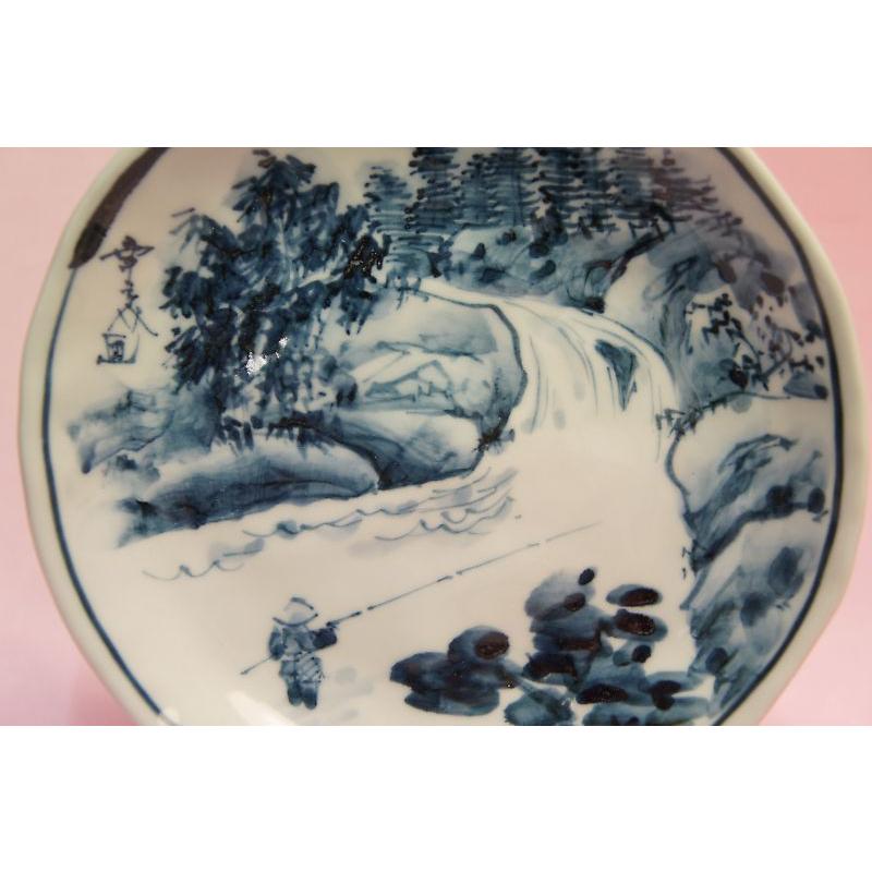 六齋窯 村田幸之介 手捻り絵変わり山水 5寸皿揃 : 食器のみつはた