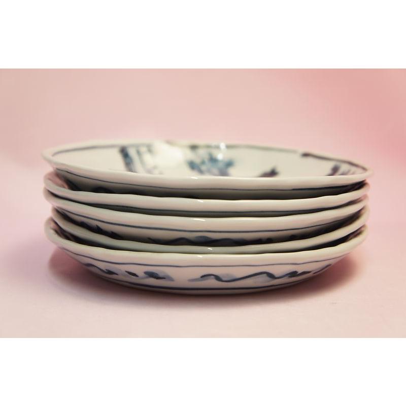 六齋窯 村田幸之介 手捻り絵変わり山水 5寸皿揃 : 食器のみつはた