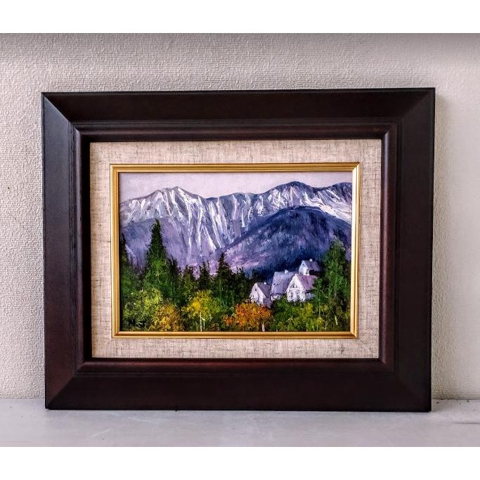 画家 haru 油彩画 ☆ 絵 と 額縁 共に アクリル板 画家 haru 油彩画