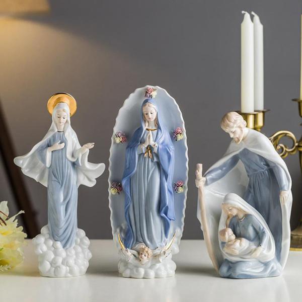 イエスキリスト像彫刻聖母マリア小像置物クリスチャンカトリック聖地