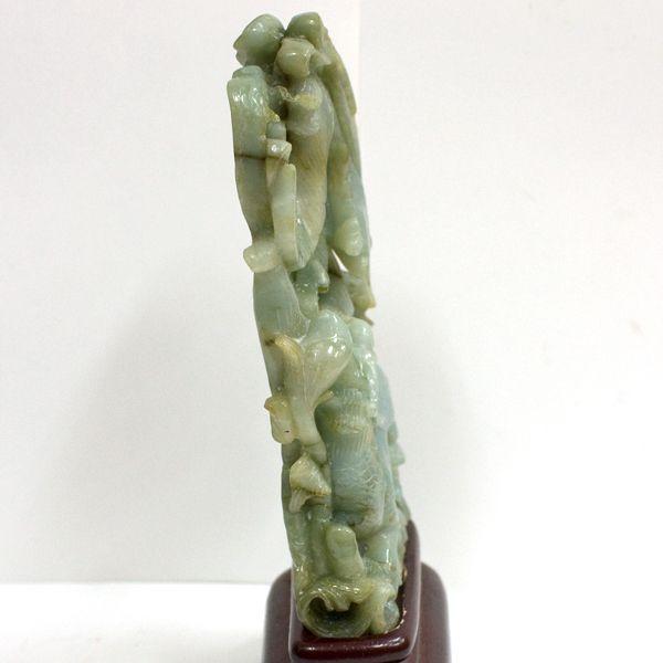 石流通センター 置物 翡翠 高級一点物 彫刻置物 本翡翠 (台付き) No.14