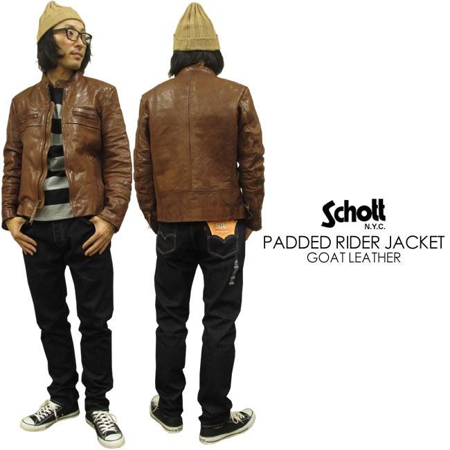 Schott N.Y.C（ショット） Schott レザーパデッド ライダース LEATHER