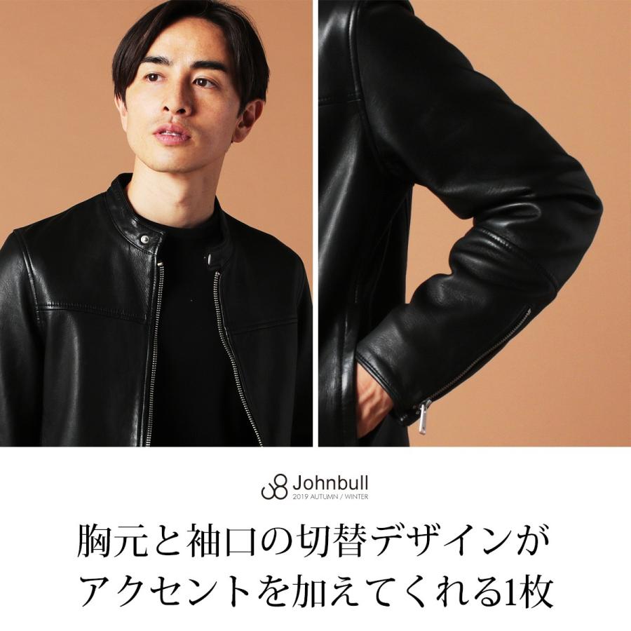 ジャケット シングルライダース メンズ 冬 ラムレザー ライダース