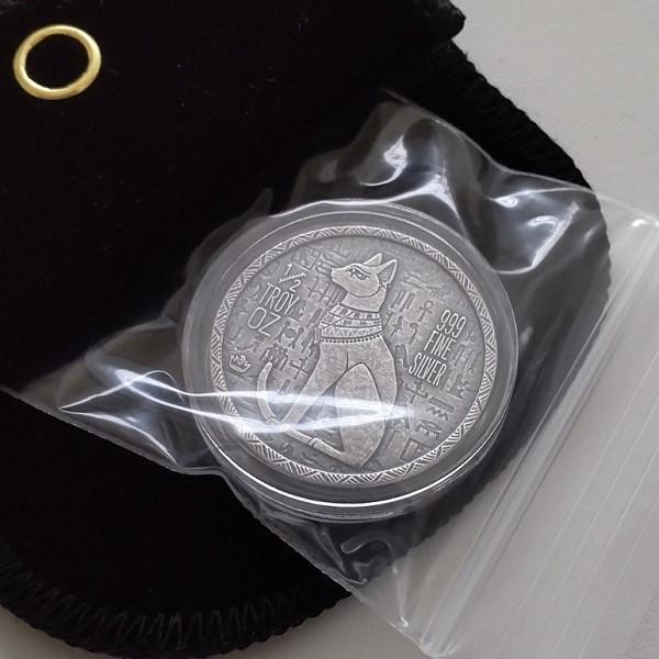 純銀コイン エジプト 猫の女神 バステト銀貨 1/2オンス モナーク