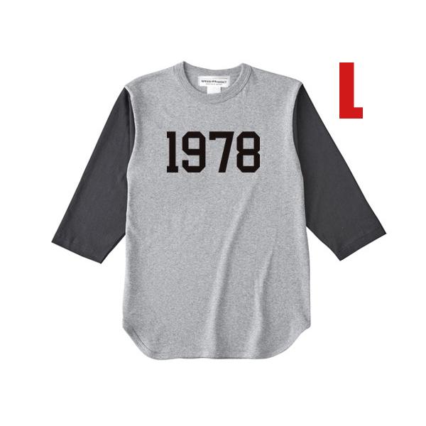 1978 3/4 Sleeves T-shirt GRAY × BLACK L/七分袖スリークオーター