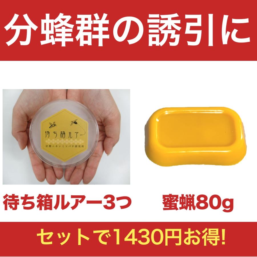 2月12日発送予定】ニホンミツバチ誘引セット！待ち箱ルアー3つと蜜蝋