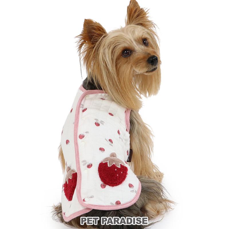 犬服 No.144 ふわふわいちごのポケットわんぴ ハンドメイド 犬服 No