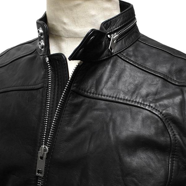 DIESEL（ディーゼル） レザー ブルゾン メンズ 革ジャン ライダース