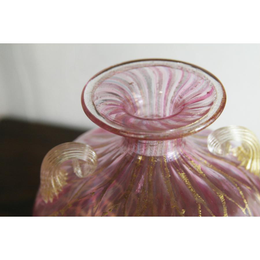 ベネチアングラス製 ベネチアガラス 花瓶 ／ 壺 - 金箔・エナメル彩色