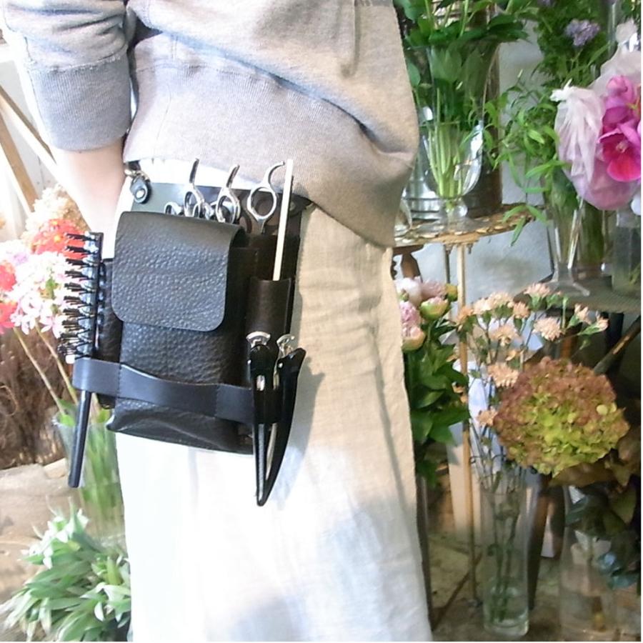 シザーケース 美容師 トリマー 革 本革 職人手作り スマホ収納可