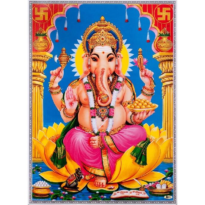 インドの神様 ガネーシャ神 お守りカード×1枚[006] India God【Ganesa