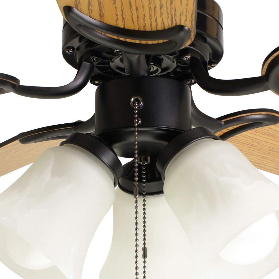 シーリングファンライト 5枚羽根 リバーシブル E26ソケットx3灯 白