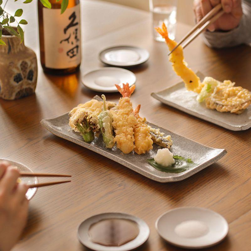 長角皿 錆かいらぎ 大 Mサイズ 27.4cm 陶器 兵山窯 グレー プレート