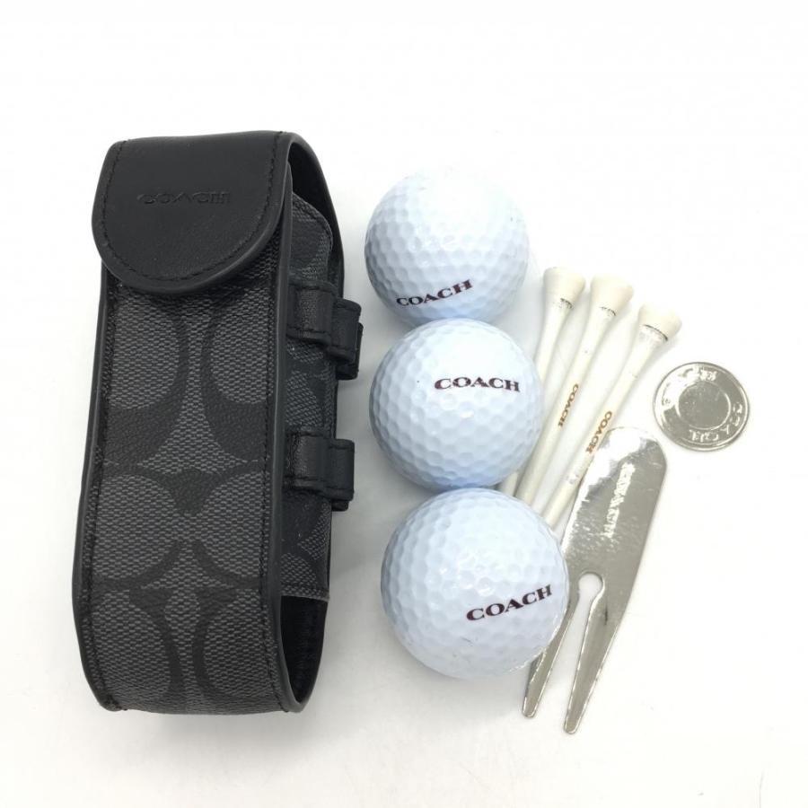 超美品)COACH コーチ ゴルフボールケース フォーク ティー マーカー